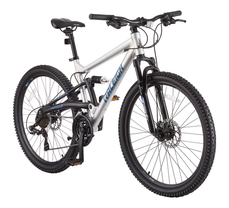 Raleigh Tracker DS Mountain Bike with 21-Speed Shimano Shifting System, Silver H0