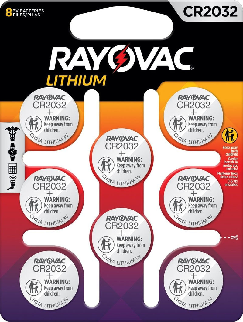 Rayovac CR2032 Lithium Coin Batteries, 8-ct Y9