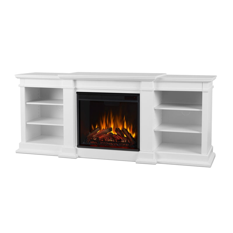 Real Flame Fresno Electric Media Indoor Electric Fireplace TV Stand, 72-in, 1500W, White G8