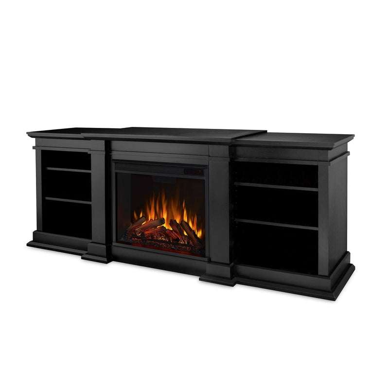 Real Flame Fresno Media Indoor Electric Fireplace TV Stand, 72-in, 1500W, Black G2