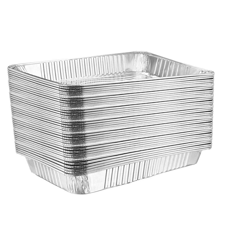 Rectangle Foil Reusable Full Size Steam Baking Pan, Silver, 12-in, for Baking/Cooking/Steaming G1