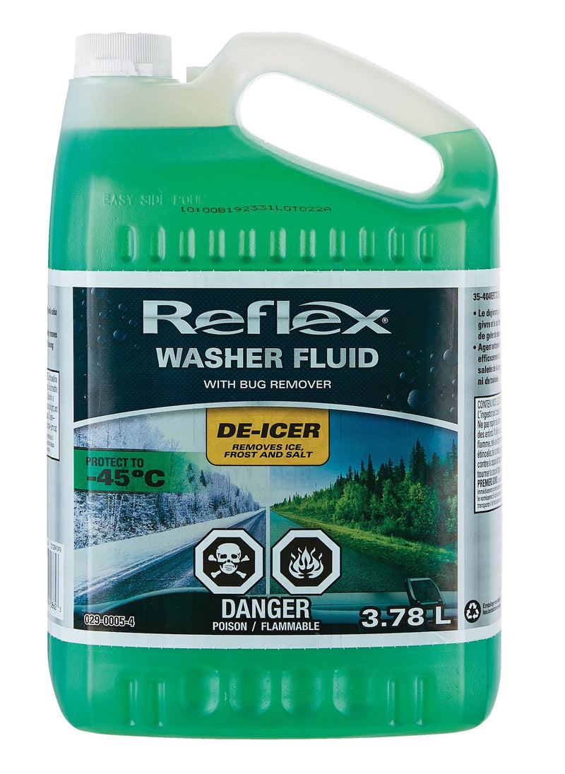 Reflex All Season Windshield Washer Fluid with Bug Remover & De-icer, -45°C, 3.78-L N3