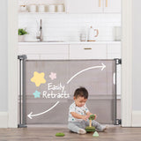 Regalo Retractable Baby Safety Gate, 50-in, Grey