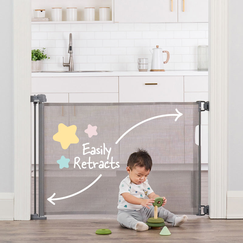 Regalo Retractable Baby Safety Gate, 50-in, Grey U1