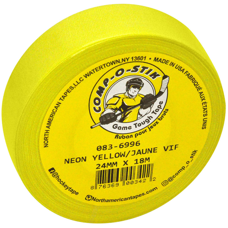 Renfrew or Comp-o-stik Hockey Tape, Bright Yellow, 24-mm x 18-m K4