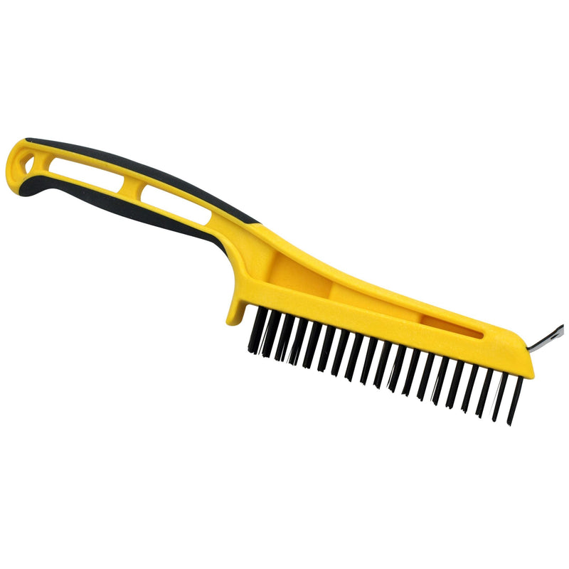 Richard Carbon Steel Wire Bristle Brush with Metal Scraper, Removes Paint/Dirt/Rust U2