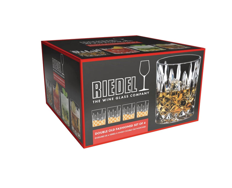 Riedel Double Old Fashioned (DOF) Glass Whiskey Tumbler, Clear, 10.4-oz, 4-pk P0