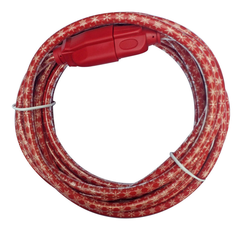 Ritecord 16/3 Outdoor Snowflake Extension Cord with Grounded Outlet, Red/White, 7.5-m O3