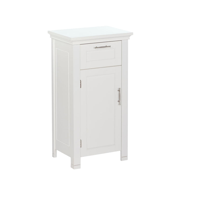 RiverRidge Home Somerset Single Door Bathroom & Laundry Storage Cabinet with Drawer & Adjustable Shelf, White L6
