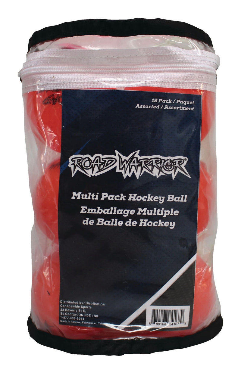 Road Warrior Street Hockey Balls, Assorted Colours, 12-pk Q6
