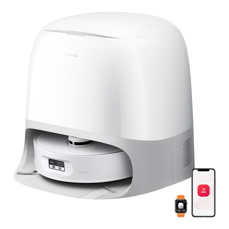 Roborock Qrevo Curv 2 Flow Robot Vacuum & Mop featuring 20,000 Pa suction, a 220 RPM roller mop, and advanced LiDAR navigation. Y0