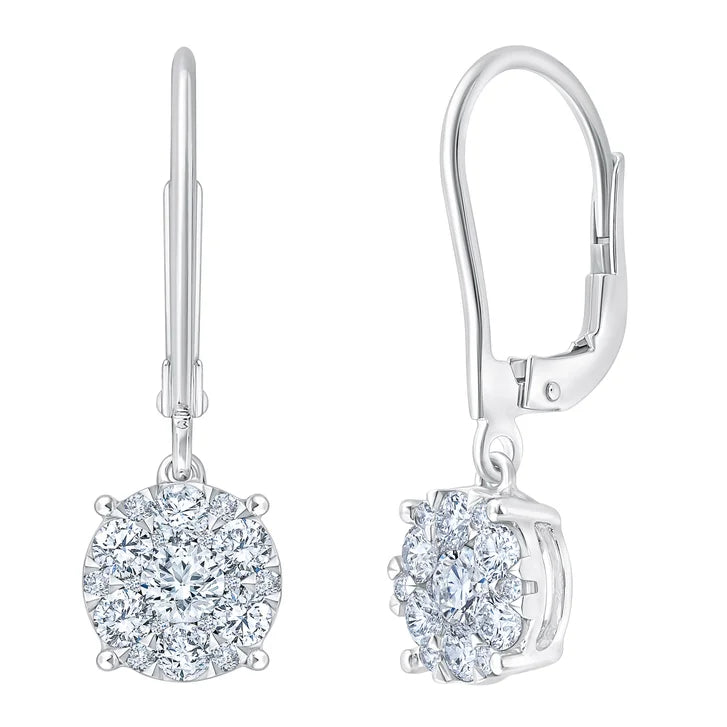 Round Brilliant Diamond Drop Earrings (1.00 ctw) M5
