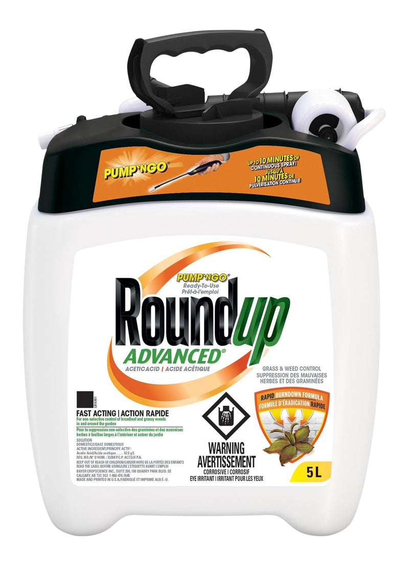 Roundup Advanced Ready-to-Use Grass and Weed Control/Killer with Pump-N-Go Applicator, 5-L E8
