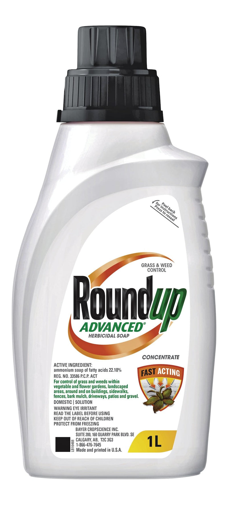 RoundUp Concentrate Advanced Grass & Weed Control/Killer, Herbicidal Soap, 1-L G2