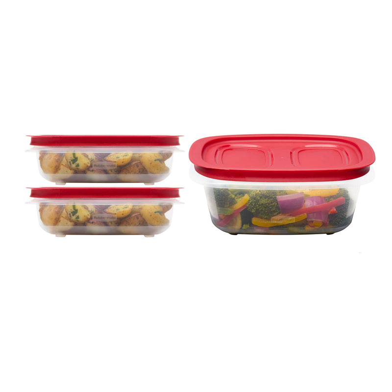 Rubbermaid 3.57-Cup (2) and 5.26-Cup EasyStore Rectangle Food Storage Containers with Lids, 3 Pack J9
