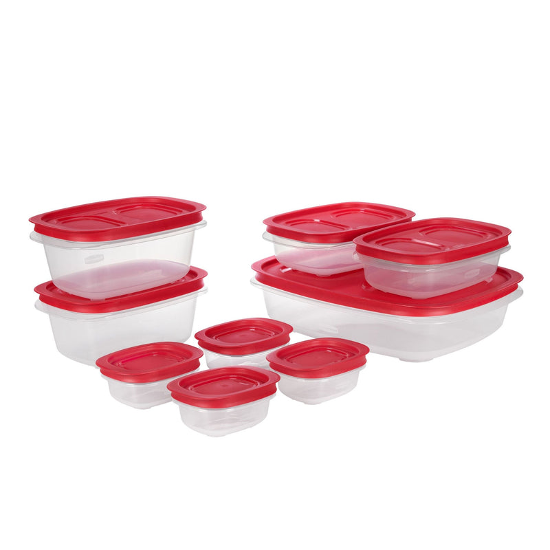 Rubbermaid Easy Store Rectangular Plastic Food Storage Container Set, Microwave and Freezer Safe, 18-pc H7