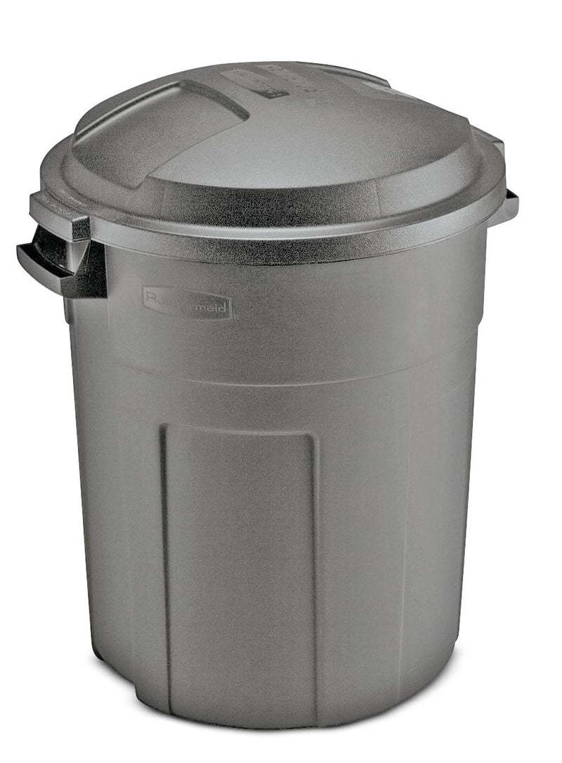 Rubbermaid Heavy-Duty Plastic Circular Garbage Can, Black, 75.7-L C7