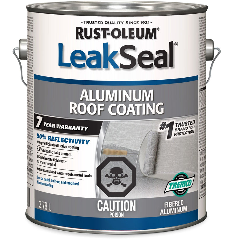 Rust-Oleum LeakSeal Aluminum Roof Coating, Reflective, Rust Proof & Waterproof Sealant, 3.78-L Q9