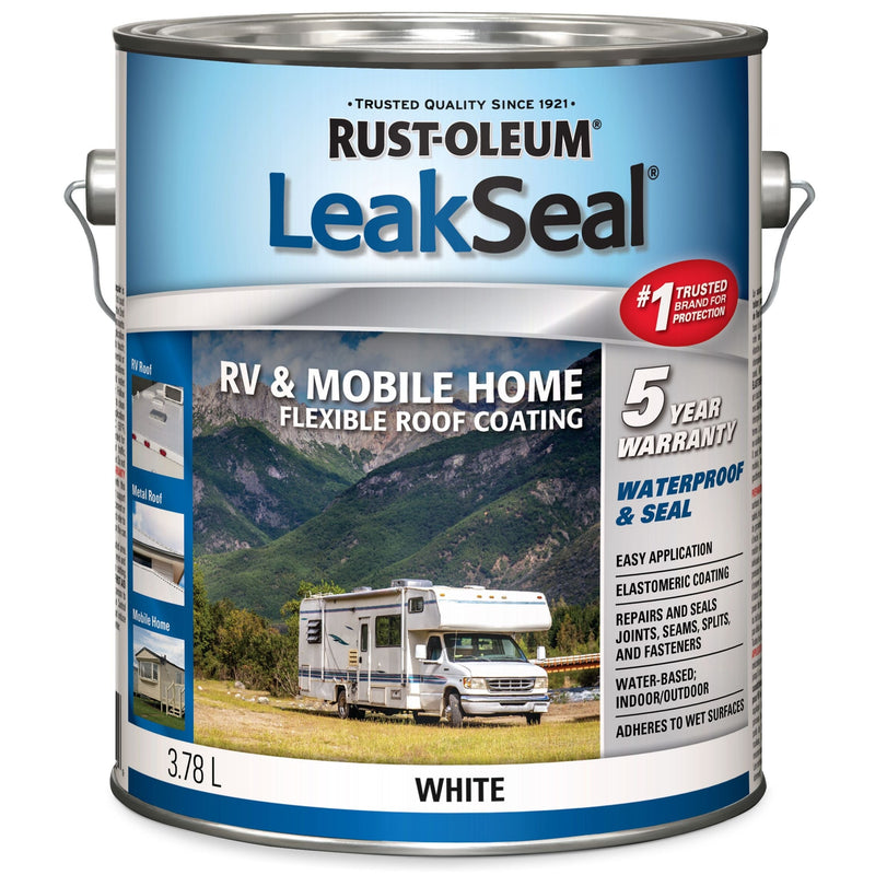 Rust-Oleum LeakSeal Waterproof Mobile Home & RV Roof Sealant / Coating, White, 3.78-L T9