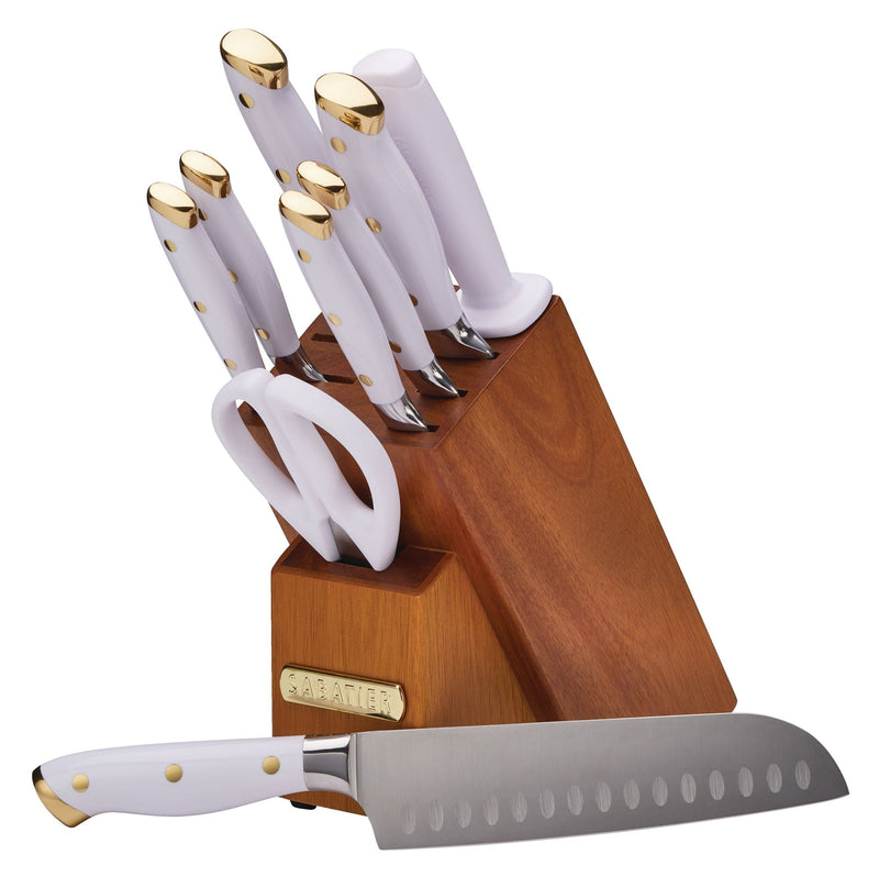 Sabatier Forged Knife Block Set, White/Gold, 10-pc L8