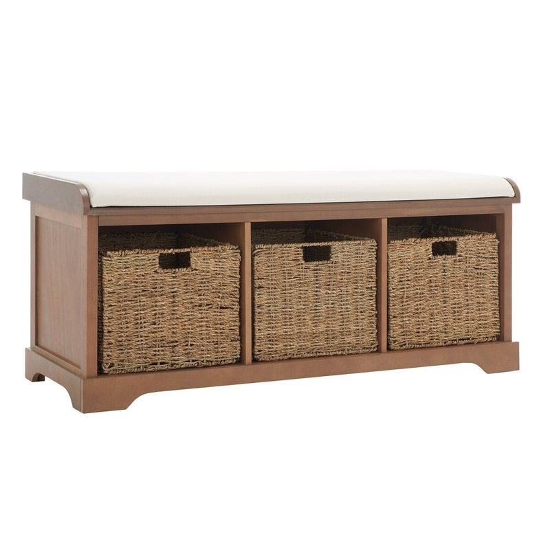 Safavieh Lonan Wicker Storage Bench, Grey Wash/White, 16.1-in x 47-in x 19.9-in X2