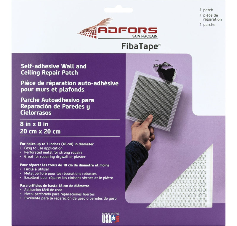 Saint-Gobain Self-Adhesive Wall & Ceiling Hole Repair Patch For Drywall & Plaster, 8 x 8-in X4