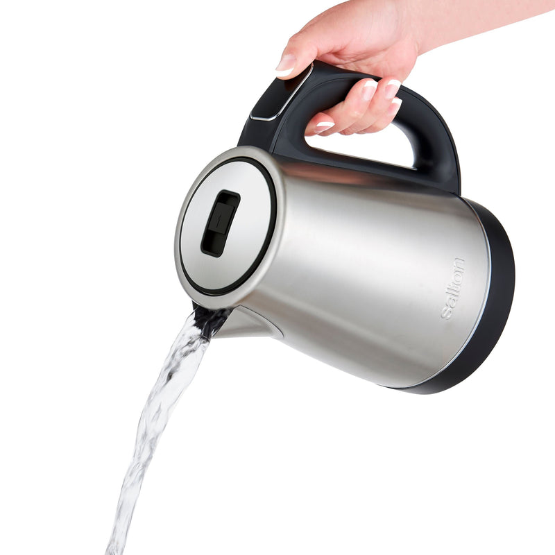 Salton Cordless Electric Kettle with Digital Display, Stainless Steel, 1.7-L M5
