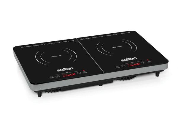 Salton Double Induction Cooktop, LED Display & Touch control with 10 Power Settings A6