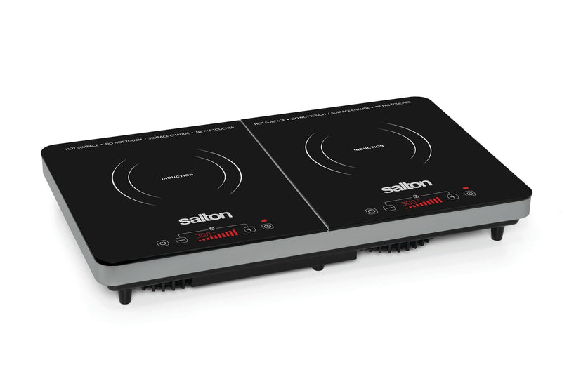 Salton Double Induction Cooktop, LED Display & Touch control with 10 Power Settings A6