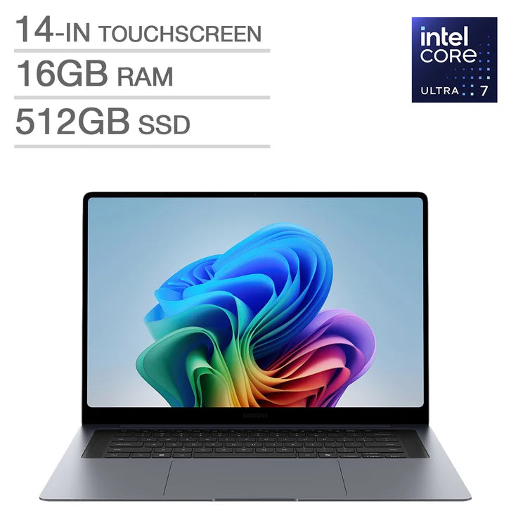 Samsung Galaxy Book6 Pro Copilot+ PC 14.0-in Touchscreen AMOLED Laptop, Intel Core Ultra 7 356H- 16GB RAM, 512 GB SSD R6