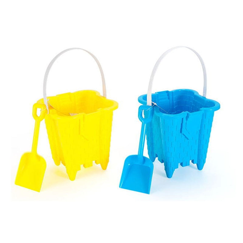 Sand Castle Bucket & Shovel Set, Blue/Green/Red/Yellow, Assorted, Ages 2+, for Beach/Pool Fun Activities N6