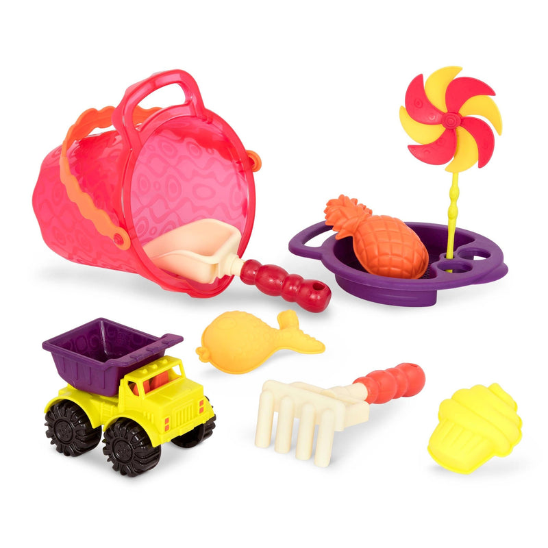 Sands Ahoy! Outdoor Beach Sand Playset with 9 Beach Accessories, Bilingual, 9-pc W4