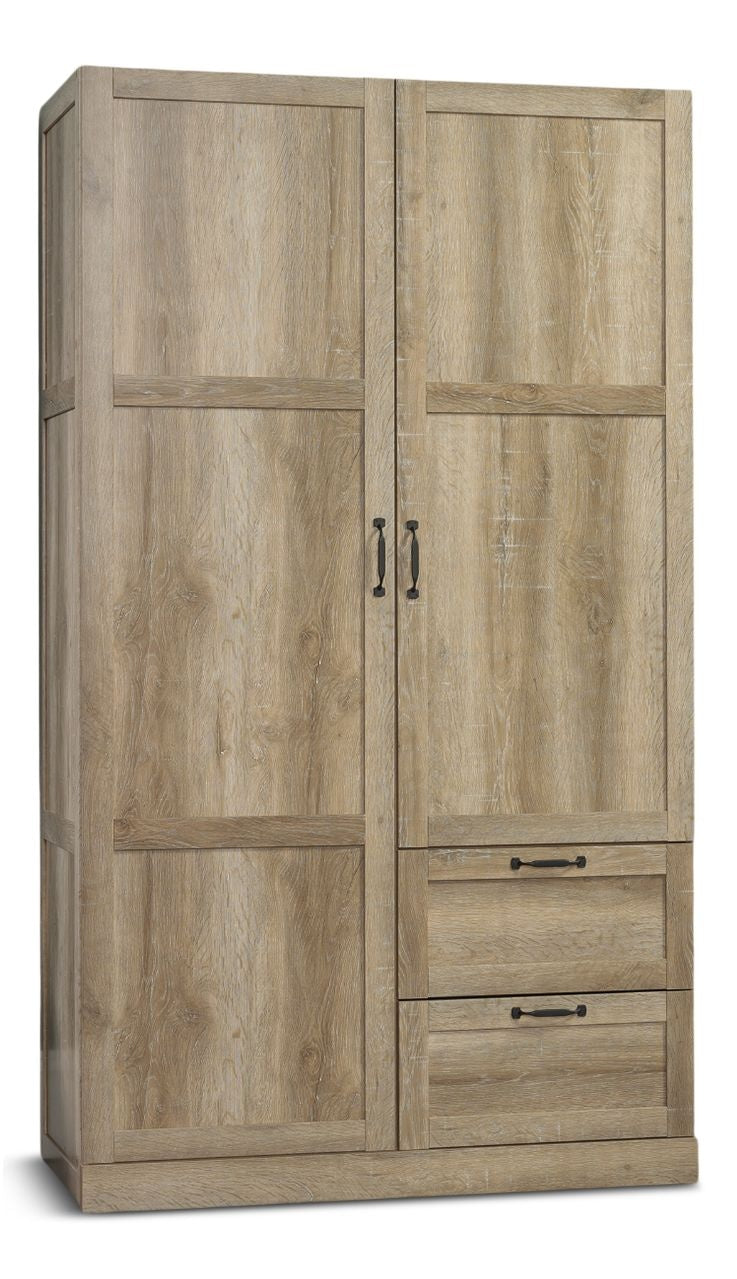 Sauder 2 Door 2 Drawer Wardrobe, Oak T8