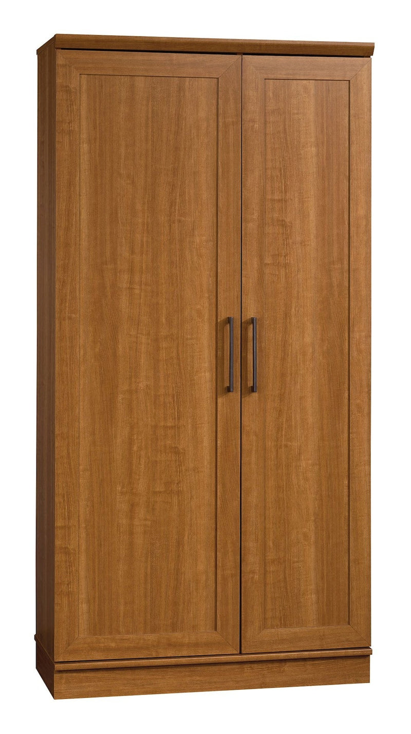 Sauder Homeplus 2-Door Storage Cabinet/Pantry with Adjustable Shelves, Sienna Oak Finish E9