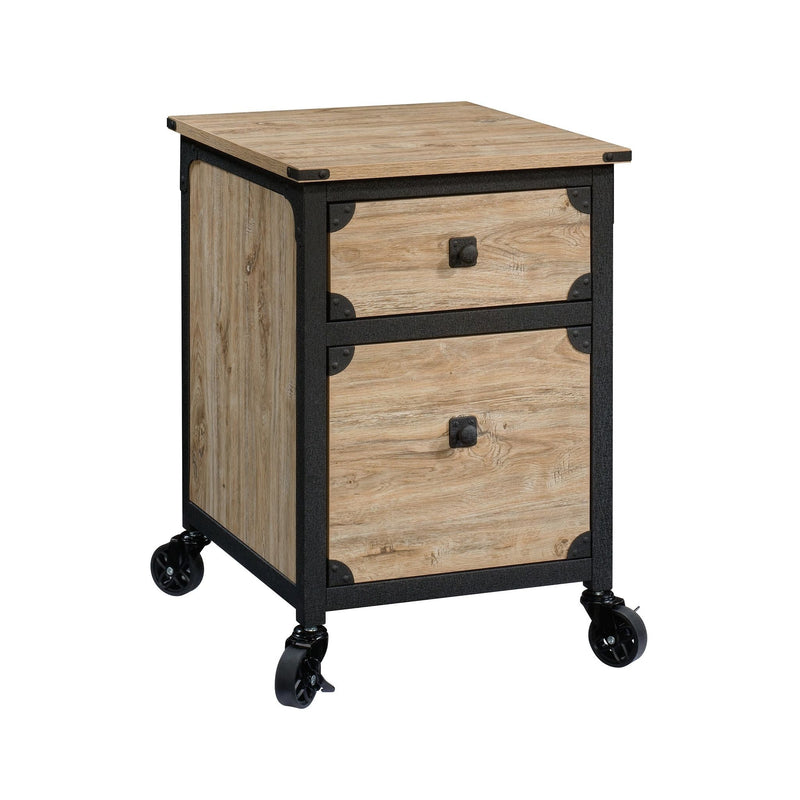 Sauder Steel Pedestal River File Cabinet with Drawers, Milled Mesquite H6