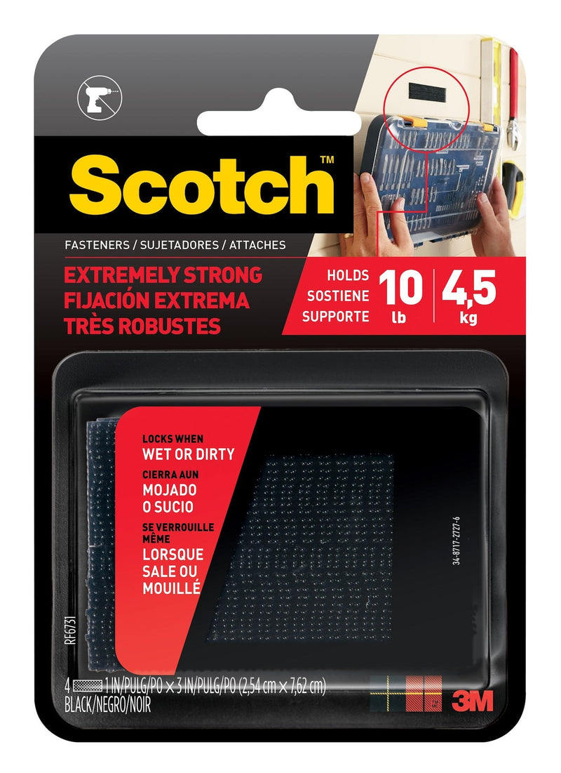 Scotch Heavy Duty UV Resistant Extreme Fasteners, 10-lbs, 1 x 3-in, Assorted Colours, 4-pk K3