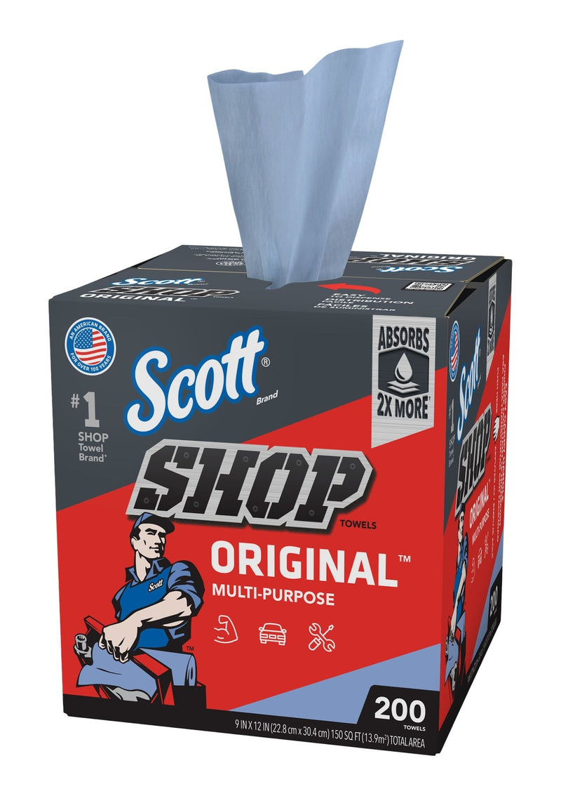 Scott Multi-Purpose Shop Paper Towels, 9 x 12-in, Blue, 200-pk C8