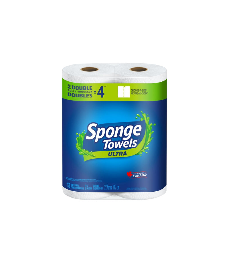 Scotties Sponge Ultra Choose-A-Size Absorbent Paper Towel, 2-Ply, 2 Double Rolls W3
