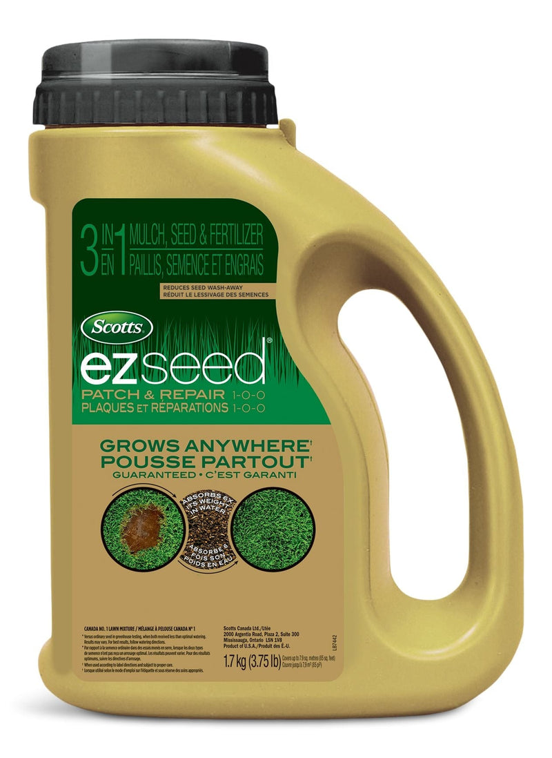 Scotts EZ Seed 3-in-1 Patch & Repair Grass Seed & Fertilizer Mix, 1-0-0, 1.71-kg U3