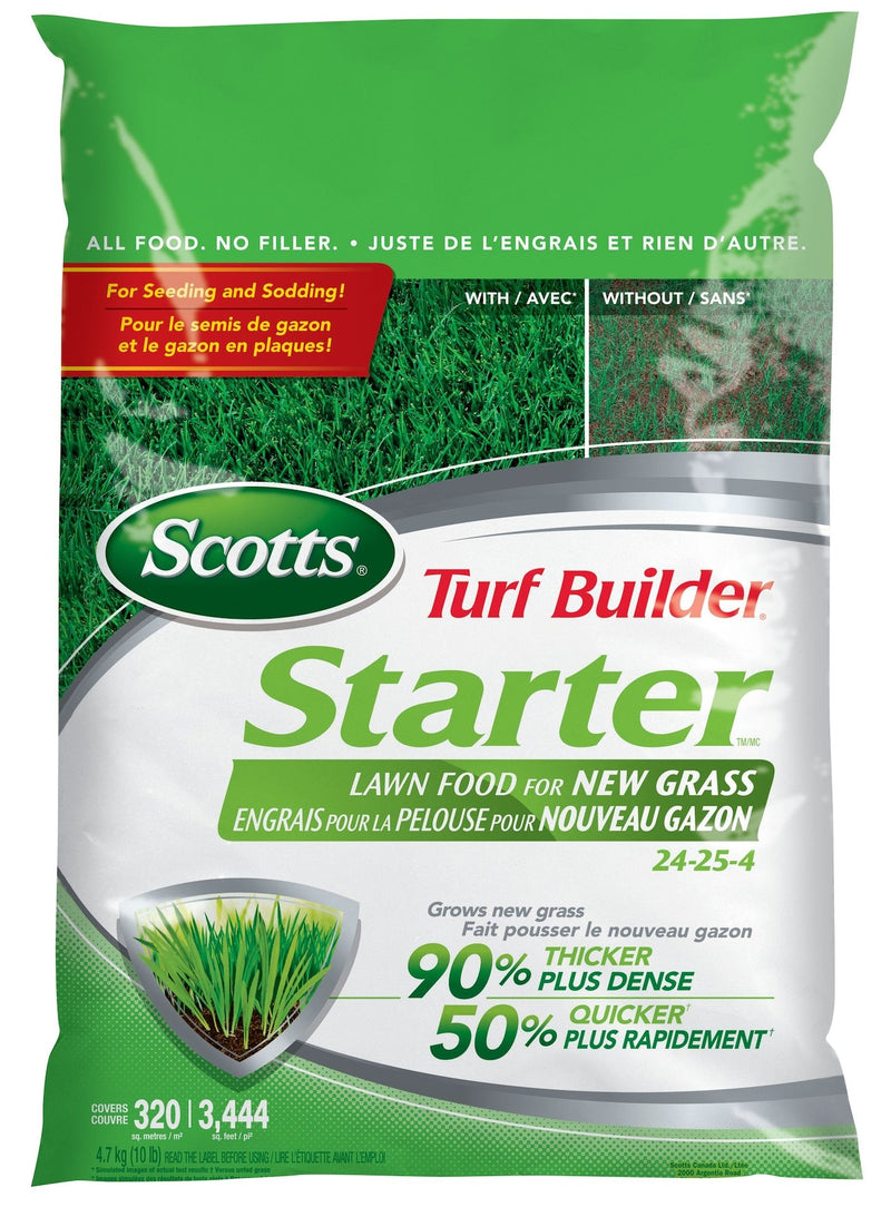 Scotts Turf Builder Starter Lawn Fertilizer, 24-25-4 For New Grass, 320-m2 Q4