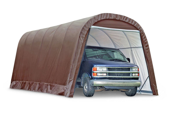 ShelterLogic Heavy Duty Waterproof Round Style Auto Shelter with UV Protection, 12x24x10-ft N6