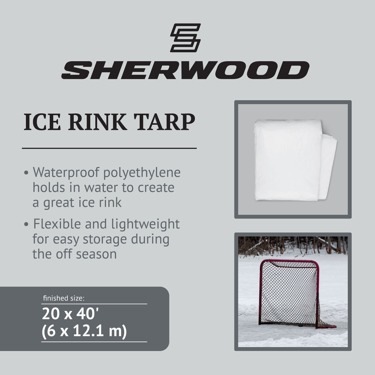 Sherwood Ice Rink Tarp, Waterproof, 20-ft x 40-ft