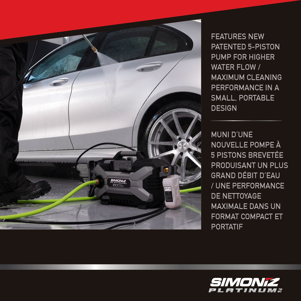 Simoniz Platinum1800 PSI 2.0 GPM Corded Cold Water Brushed Electric Pressure Washer with Foam Blaster