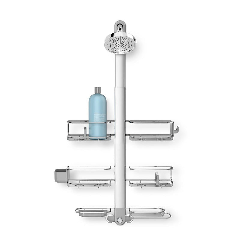 Simplehuman XL Rust-Resistant Adjustable Shelves Shower Caddy, Silver A5