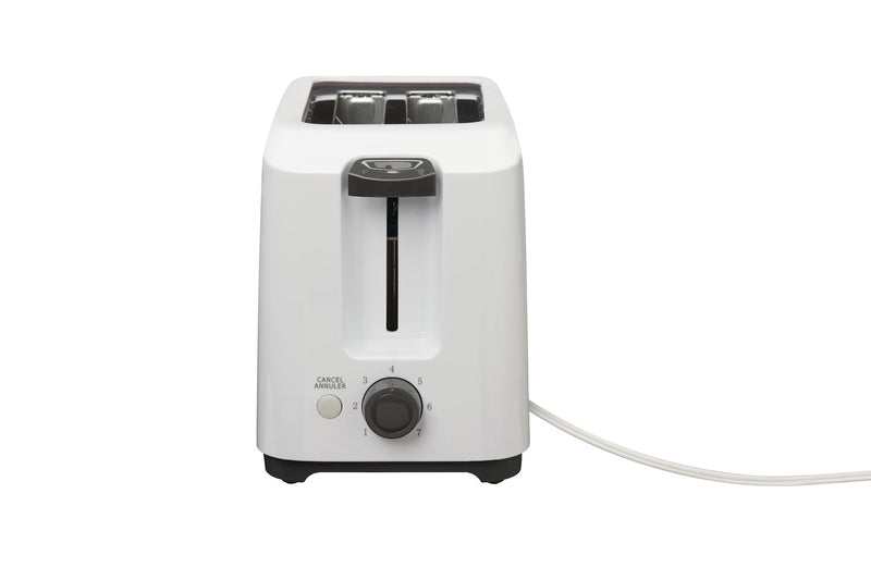 Simplicité 2-Slice Toaster, White, Removable Crumb Tray J1