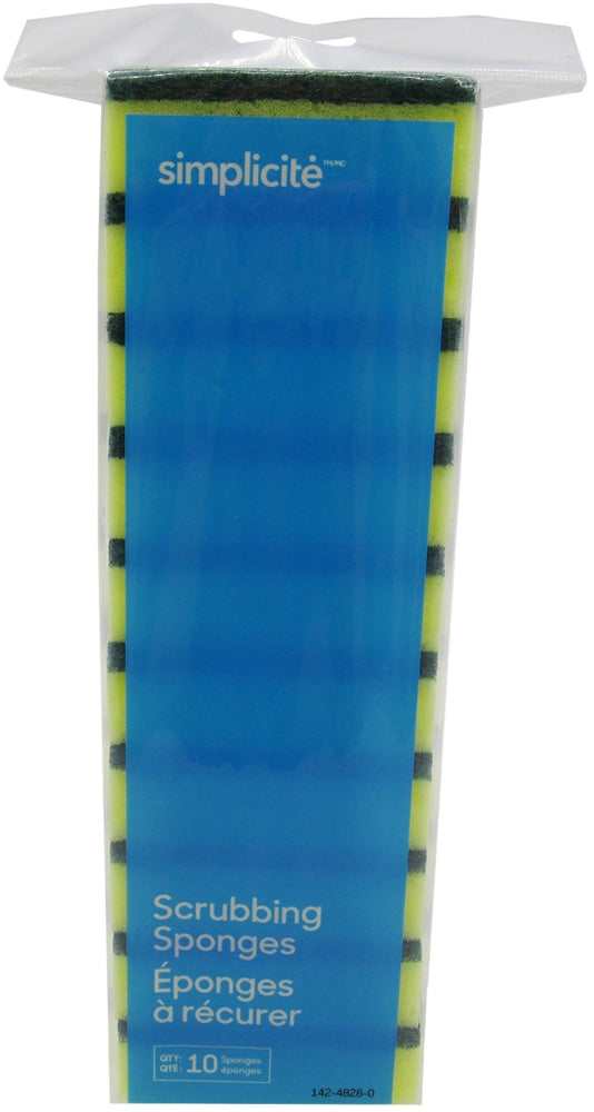 Simplicite Heavy-Duty Scrub Sponge & Pad, 10-pk I2