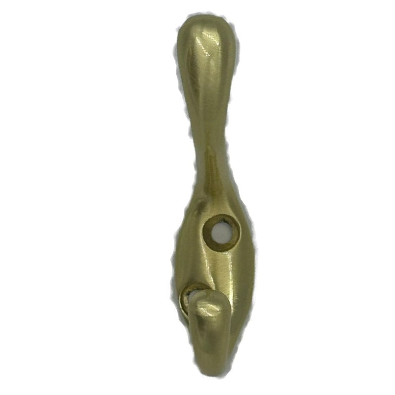 Single Hook, 3.5", Satin Brass, 3pk T9