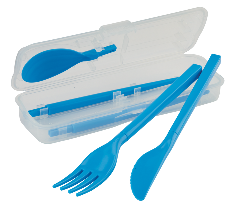 Sistema Cutlery Set To Go, Modular Travel Plastic Cutlery Set with Knife, Fork, Spoon, Chopsticks and Case Y5