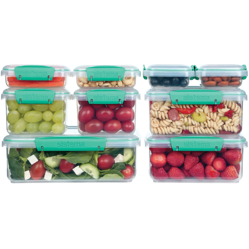 Sistema To Go Rectangular Food Storage Container Set with Removable Dividers, 18-pc Z8