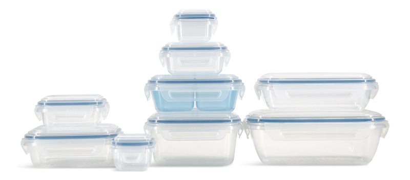 Snaplock Food Storage Container Set with Airtight & Leakproof Seal, Nestable, 9 Count X3